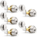 Probrico Brushed Nickel Keyed Alike Deadbolts (5 Pack) - Fewer Keys