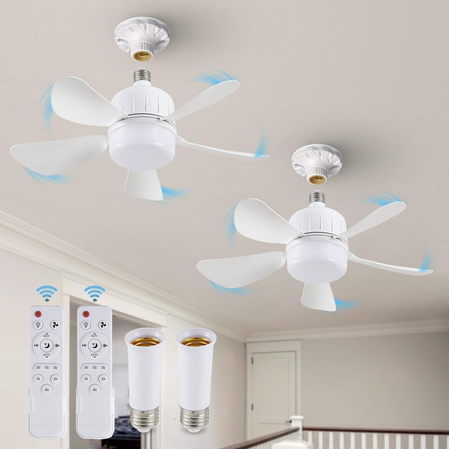 18in Socket Fan Light with Remote Control for Home Use