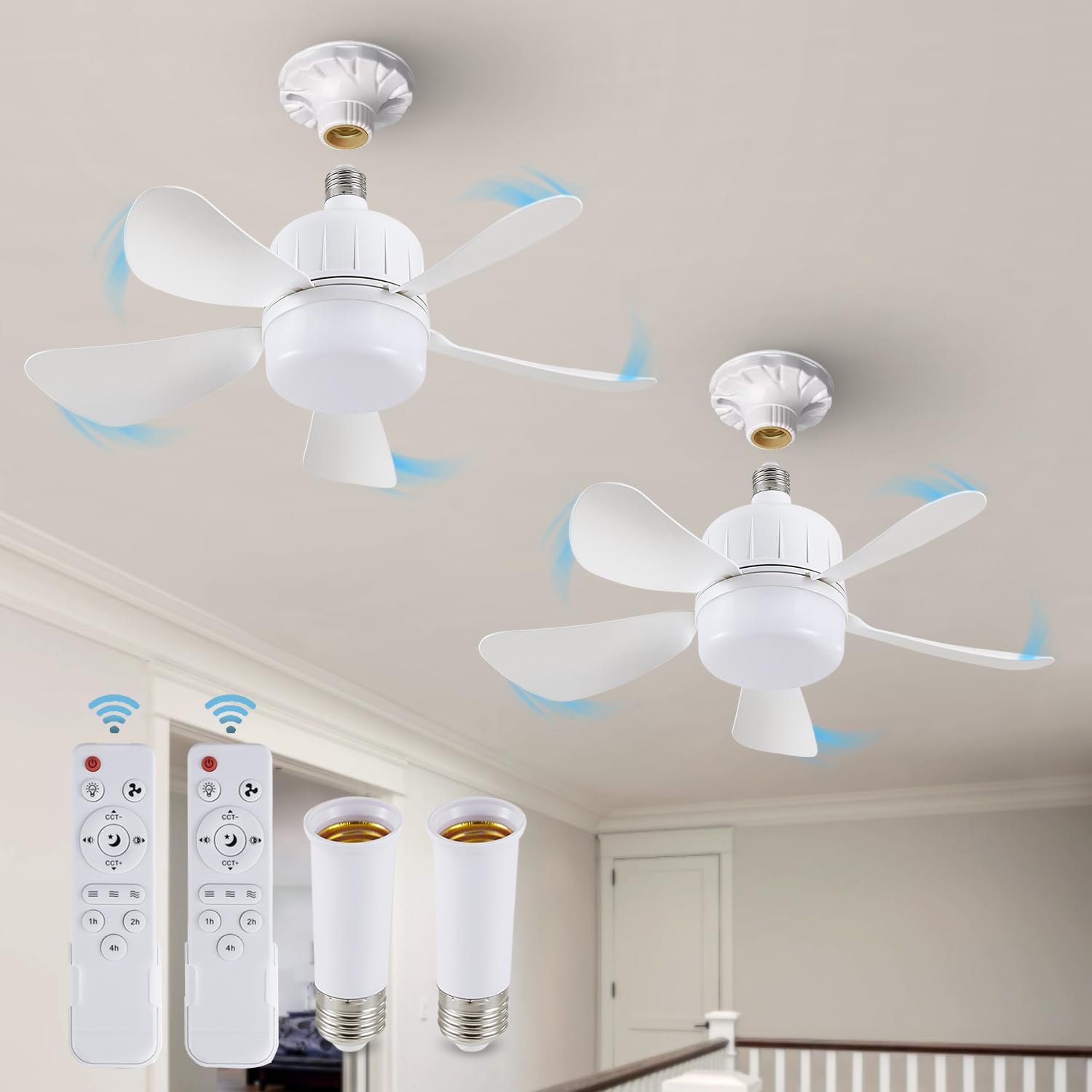 18in Socket Fan Light with Remote Control for Home Use