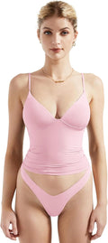 Women Sexy Deep V Neck Sleeveless Fitted Tank Top - Soft Double