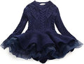 WEONEDREAM Girl Winter Long Sweater Dress - Warm Knit Pullover for 3-7