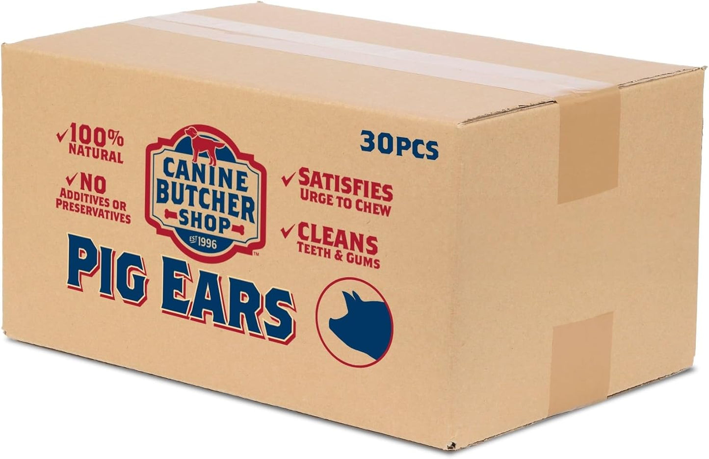 USA Made Pig Ears for Dogs - All Natural Chew Treats 30-Pack