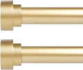 HEI! DEAR 2 Pack Gold Curtain Rods 18 to 60 in - Heavy Duty, Modern