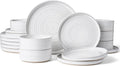 Stoneware Dinnerware Sets for 6, 18 Pieces Spiral Speckled Tableware