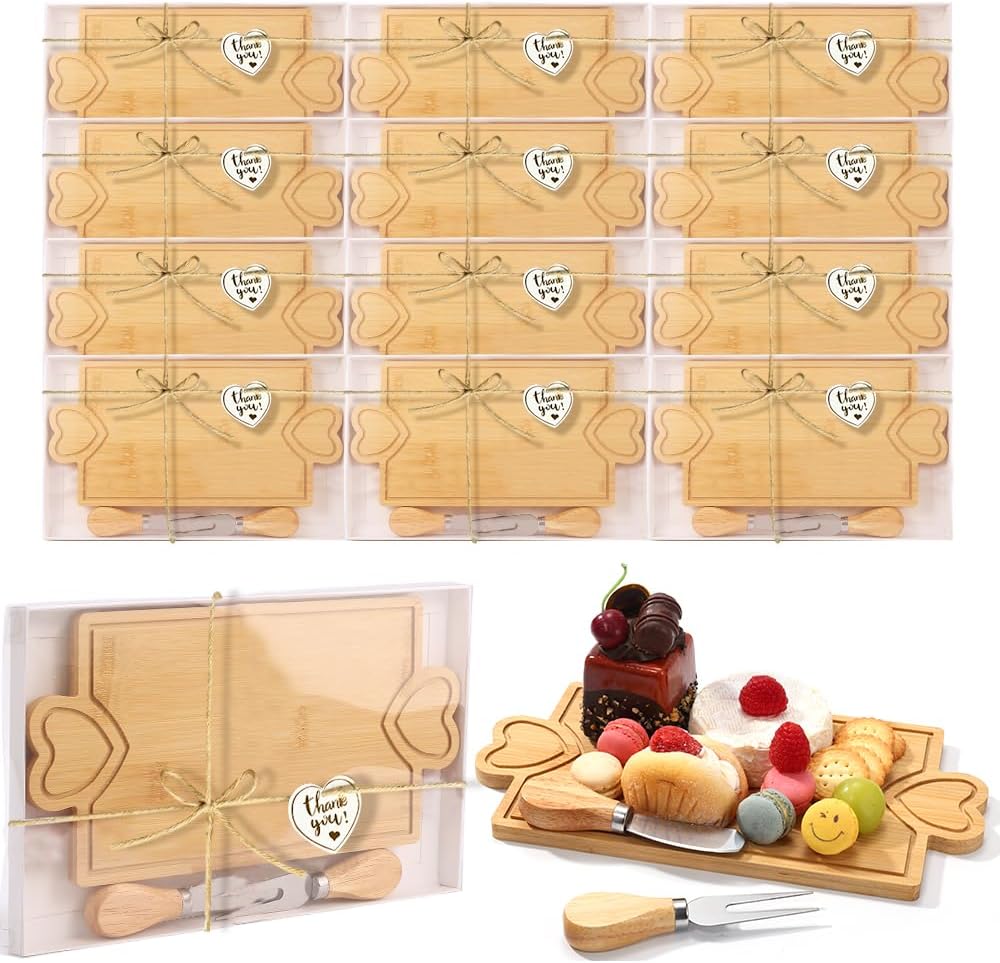 12 Set Bamboo Charcuterie Boards for Bridal Shower Favors