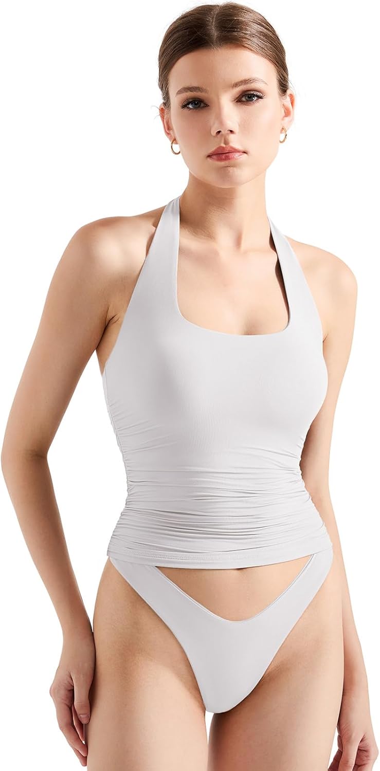 SUUKSESS Women Halter Tank Tops for Trendy Summer Outfits