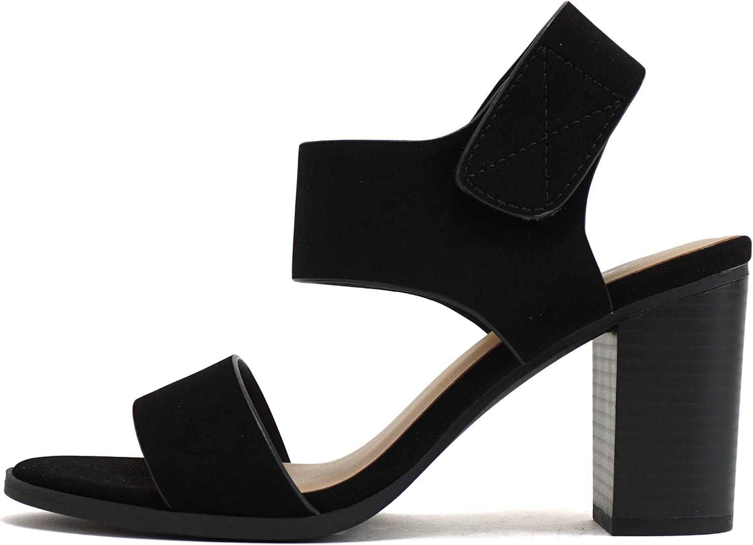 Soda Wait-A Women Open Round Toe Chunky Heel Dress Sandals