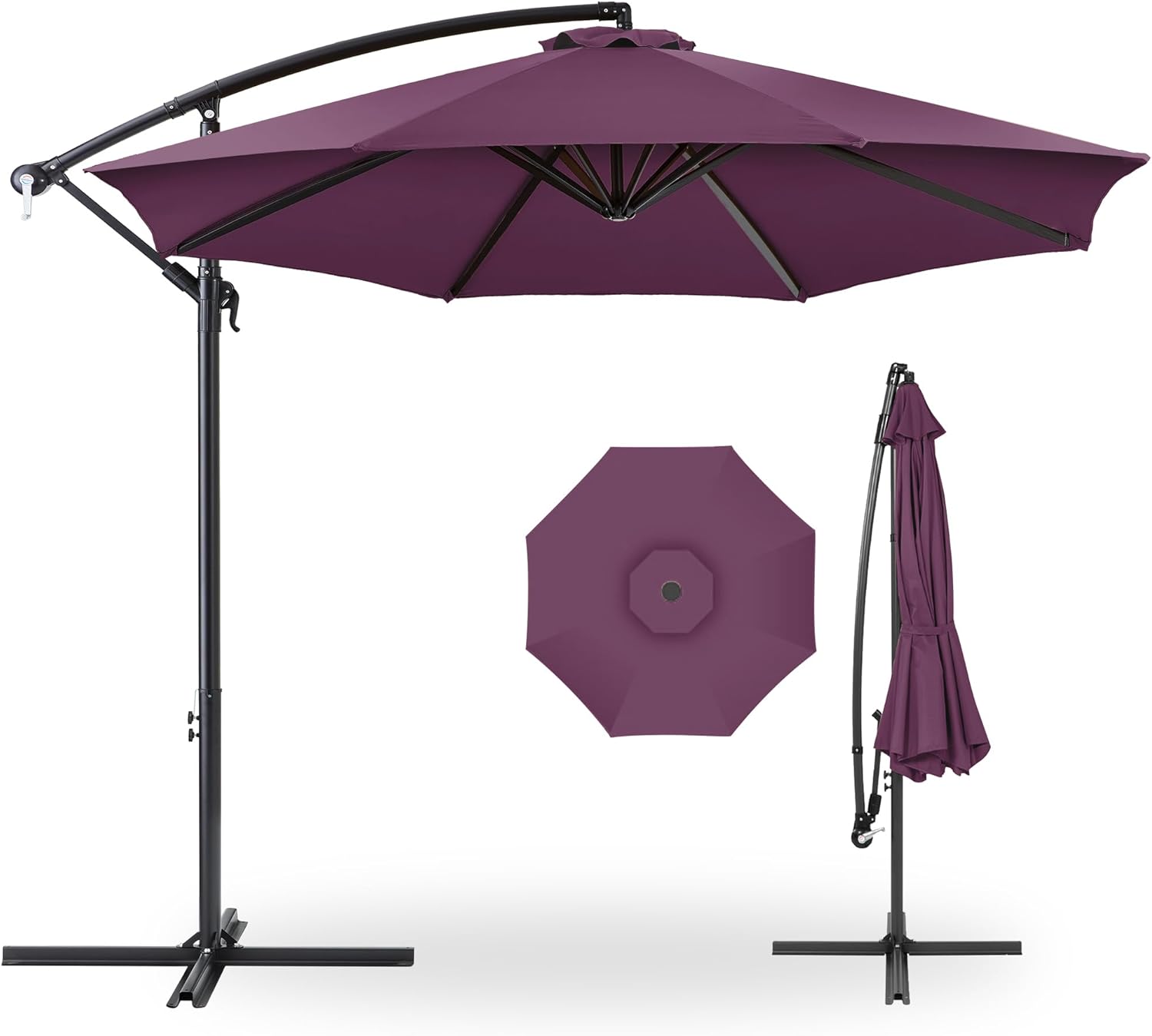 10ft Offset Hanging Market Patio Umbrella for Outdoor Comfort