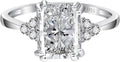 Radiant Cut Sapphire 3.5ct Sterling Silver Birthstone Ring - Size 7
