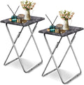Garden 4 you Folding TV Tray Table - Sturdy Marble Top, No Assembly