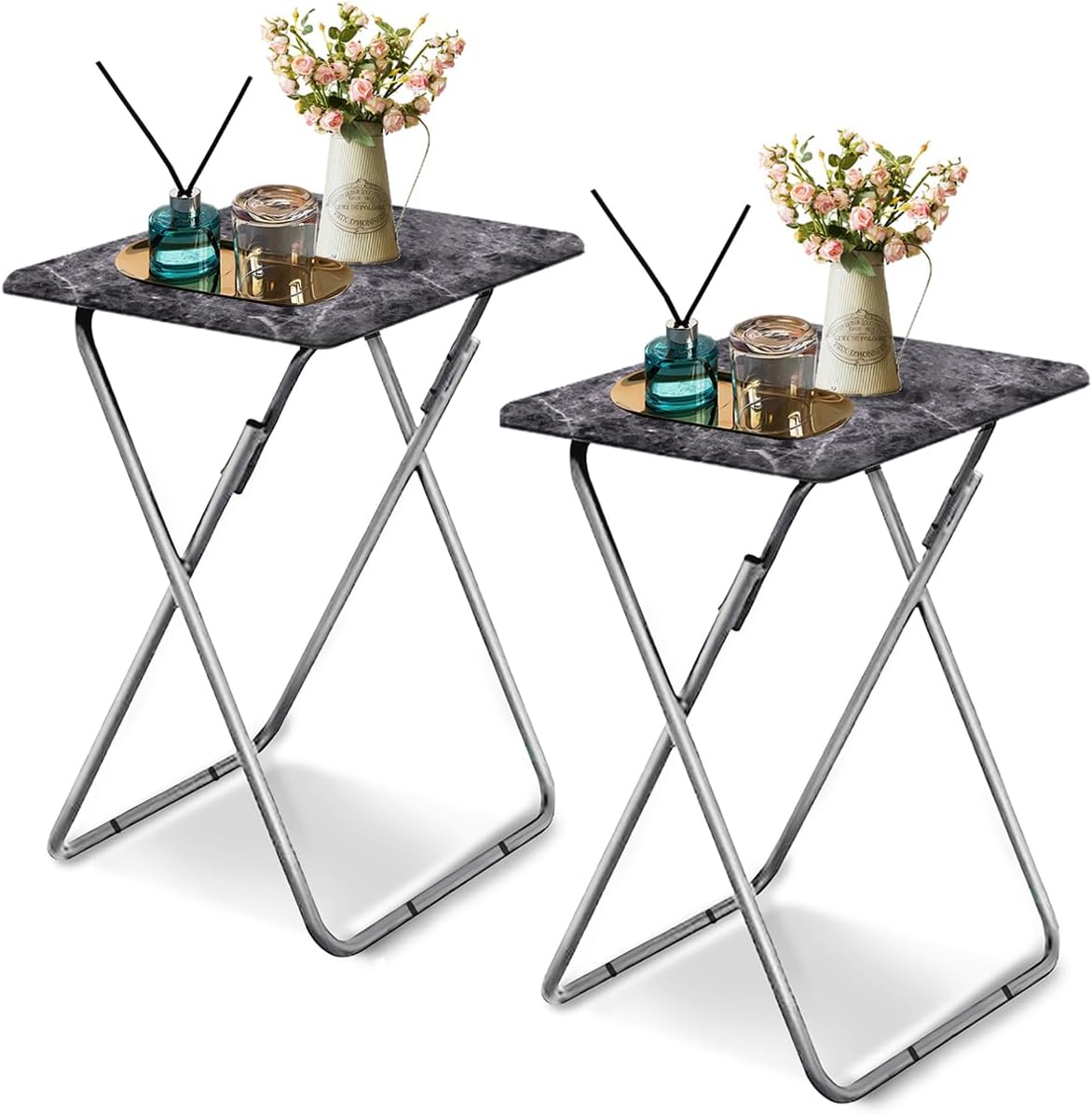 Folding TV Tray Table with Sturdy MDF Top for Versatile Use