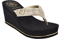 GUESS womens Sarraly Wedge Sandal - Sparkle and Comfortable Lift