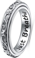Ladytree Anxiety Relieve Spinner Ring - Sterling Silver Rolling Band