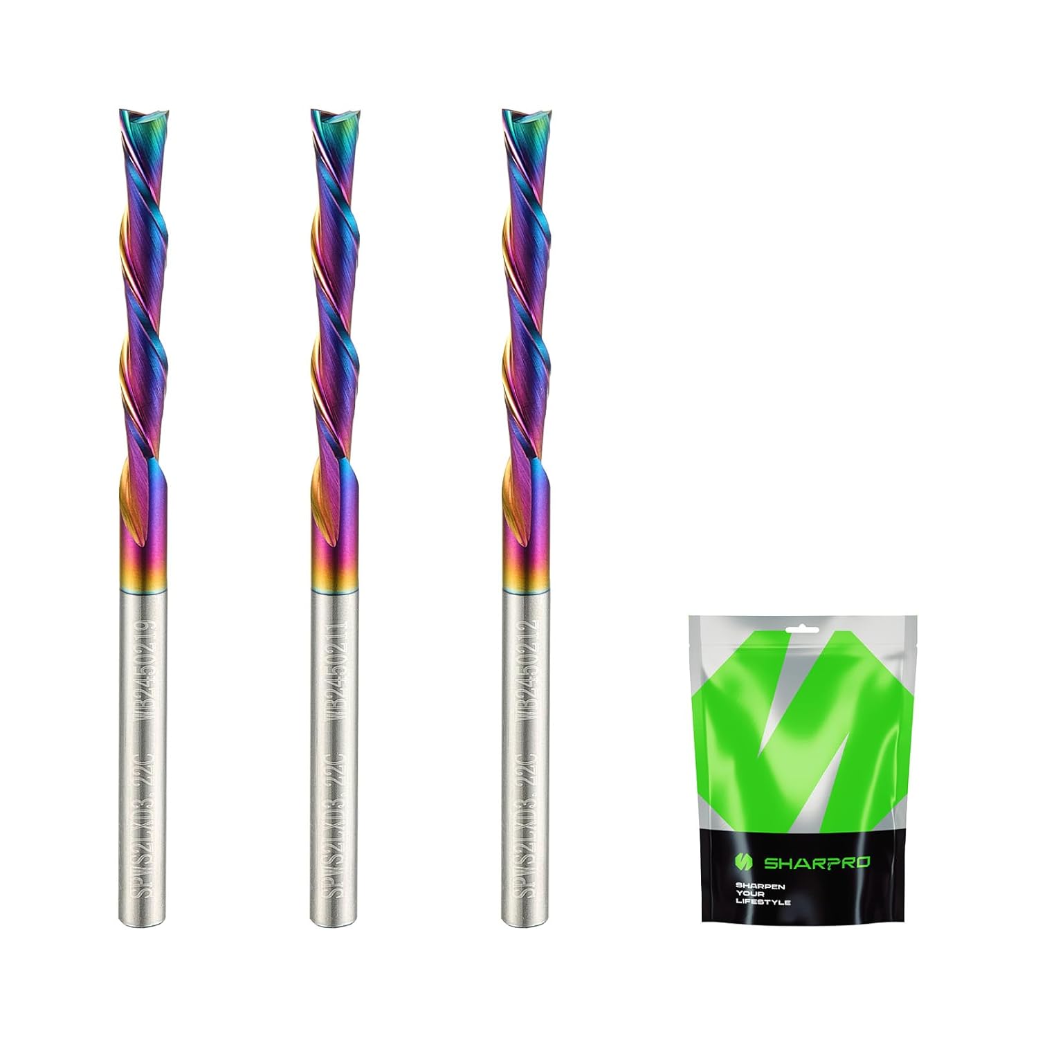 Downcut Spiral Router Bit Set for Wood and Metal Cutting
