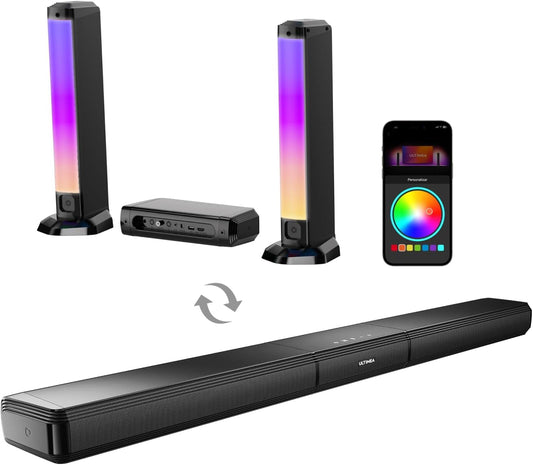 ULTIMEA 5.0ch Sound Bar with RGB Light for Immersive Audio