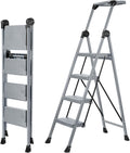 XinSunho 4 Step Ladder Foldable Step Stool with Handrail - Heavy Duty