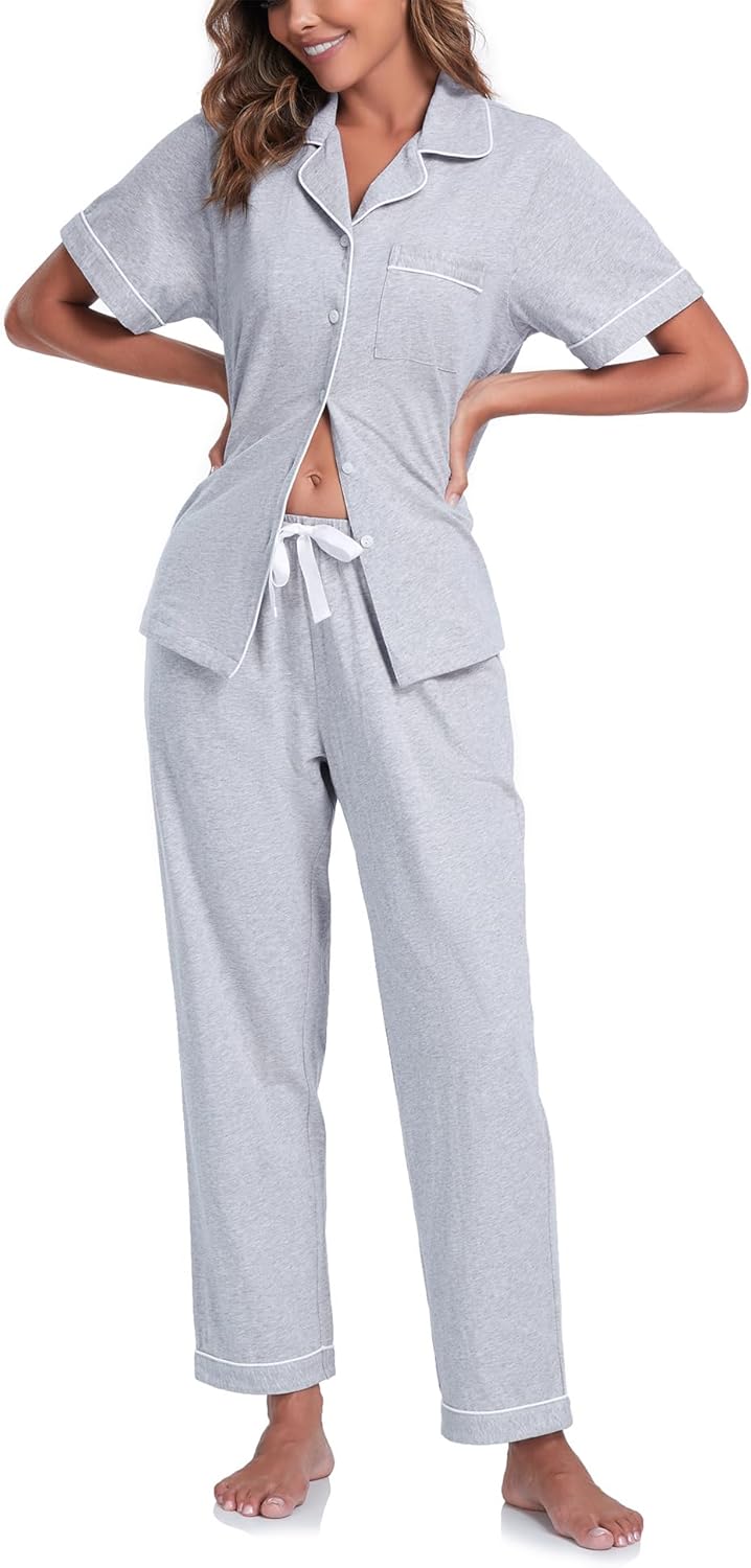 COLORFULLEAF Women's Cotton Pajama Set for Ultimate Comfort