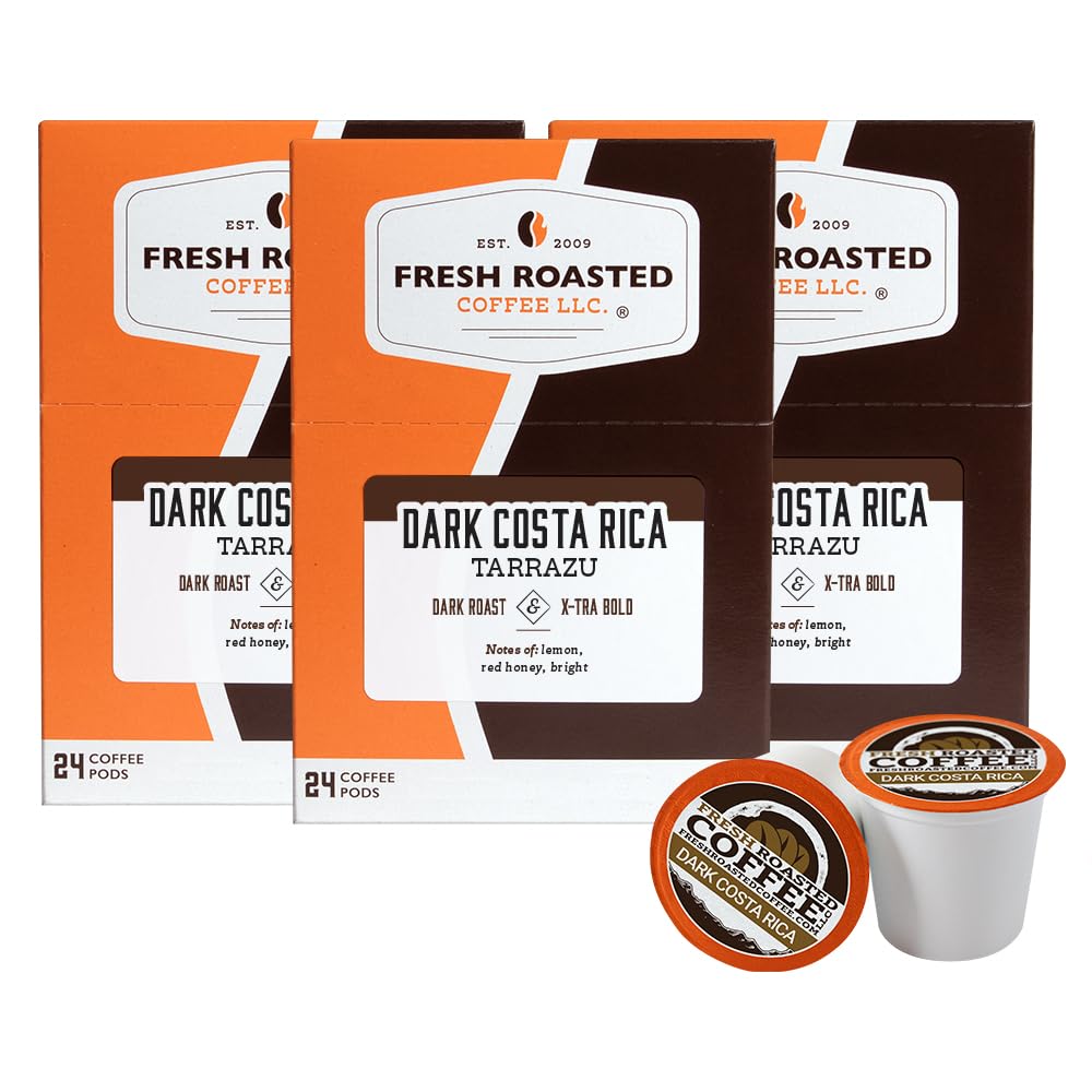 Fresh Roasted Coffee Dark Costa Rica Tarrazu Pods for K Cups