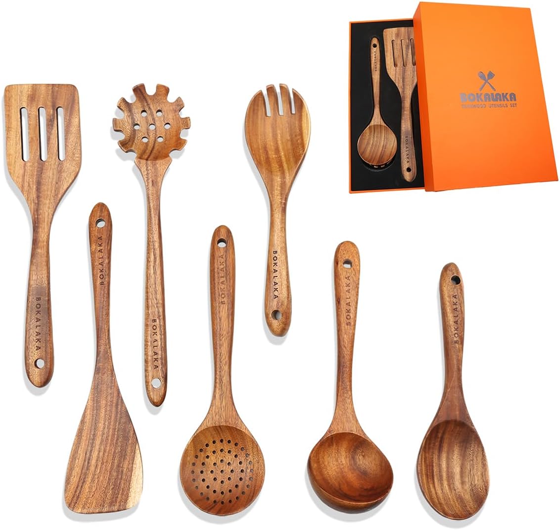 7-Piece Wooden Cooking Utensil Set for Your Kitchen Needs