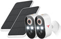 Solar Security Camera Wireless Outdoor 2-Pack - Color Night Vision
