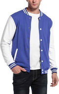 COOFANDY Men's Varsity Jacket Slim Fit Cotton Letterman - Warm
