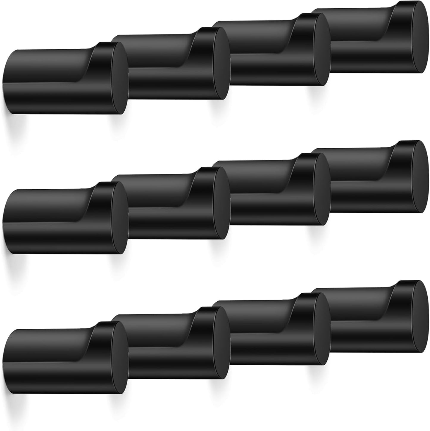 12 Pack Black Decorative Coat Hooks for Modern Home Decor