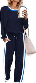 WIHOLL 2 Piece Lounge Set for Women - Cozy Long Sleeve Sweatsuit