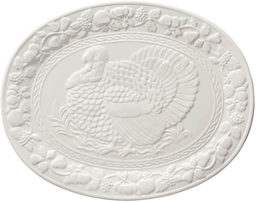 Miles Kimball 17in Oval Thanksgiving Platter for Turkey