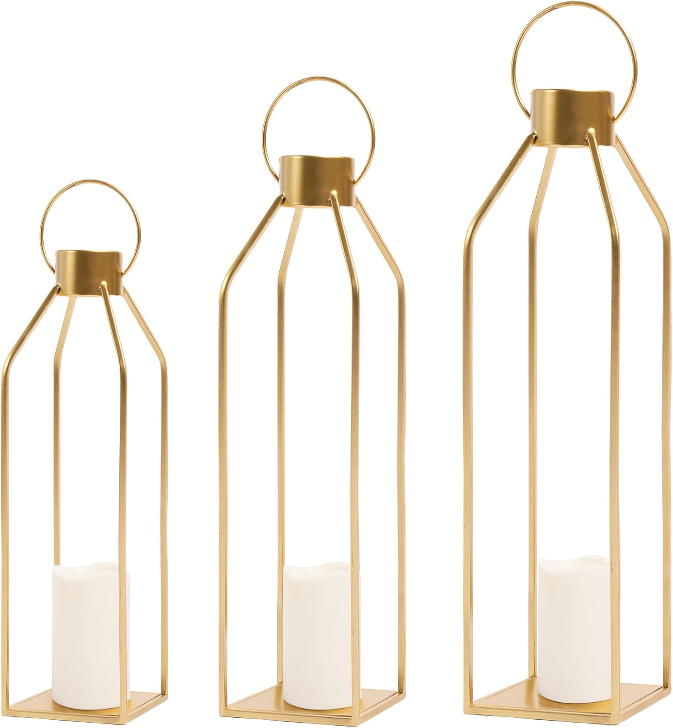 Modern Farmhouse Lantern Decor with Timer Flickering Candles