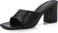 Open Toe Square Mules Sandals Chunky Block High Heel - Elegant Comfort