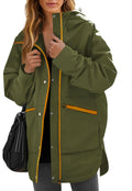 Womens Waterproof Rain Jackets Hooded Lined Windbreaker Trench Coat
