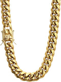 Mens Heavy Miami Cuban Link Chain Choker 14k Gold Plated 12mm - Bold