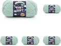 Lion Brand Yarn Baby Soft Yarn 5 Pack, Dusty Green - Soft Baby Knit