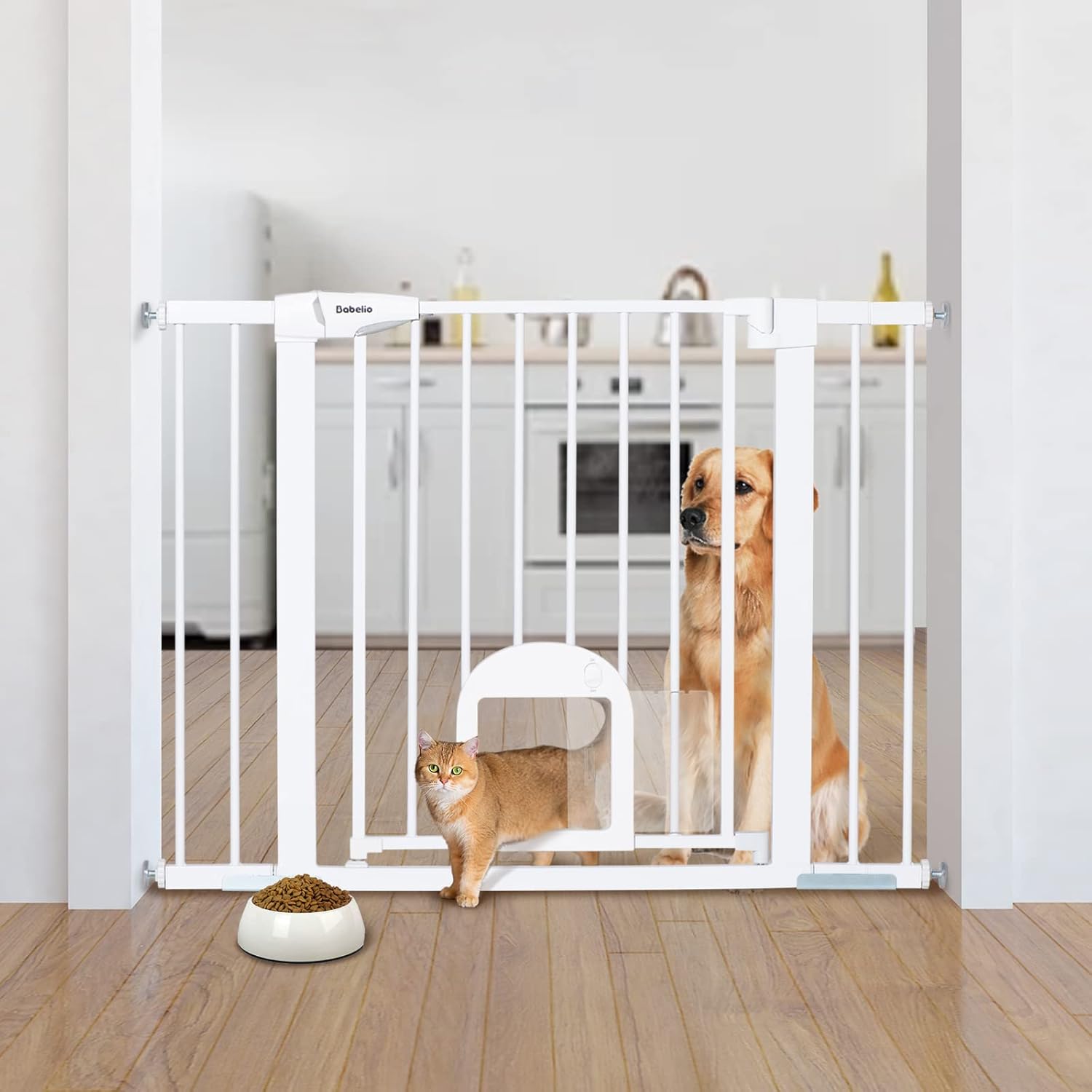 Secure & Easy Access: Babelio Baby Gate with Cat Door