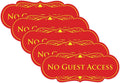 No Guest Access Wall or Door Sign - Large 5 Pack - Durable Mounting