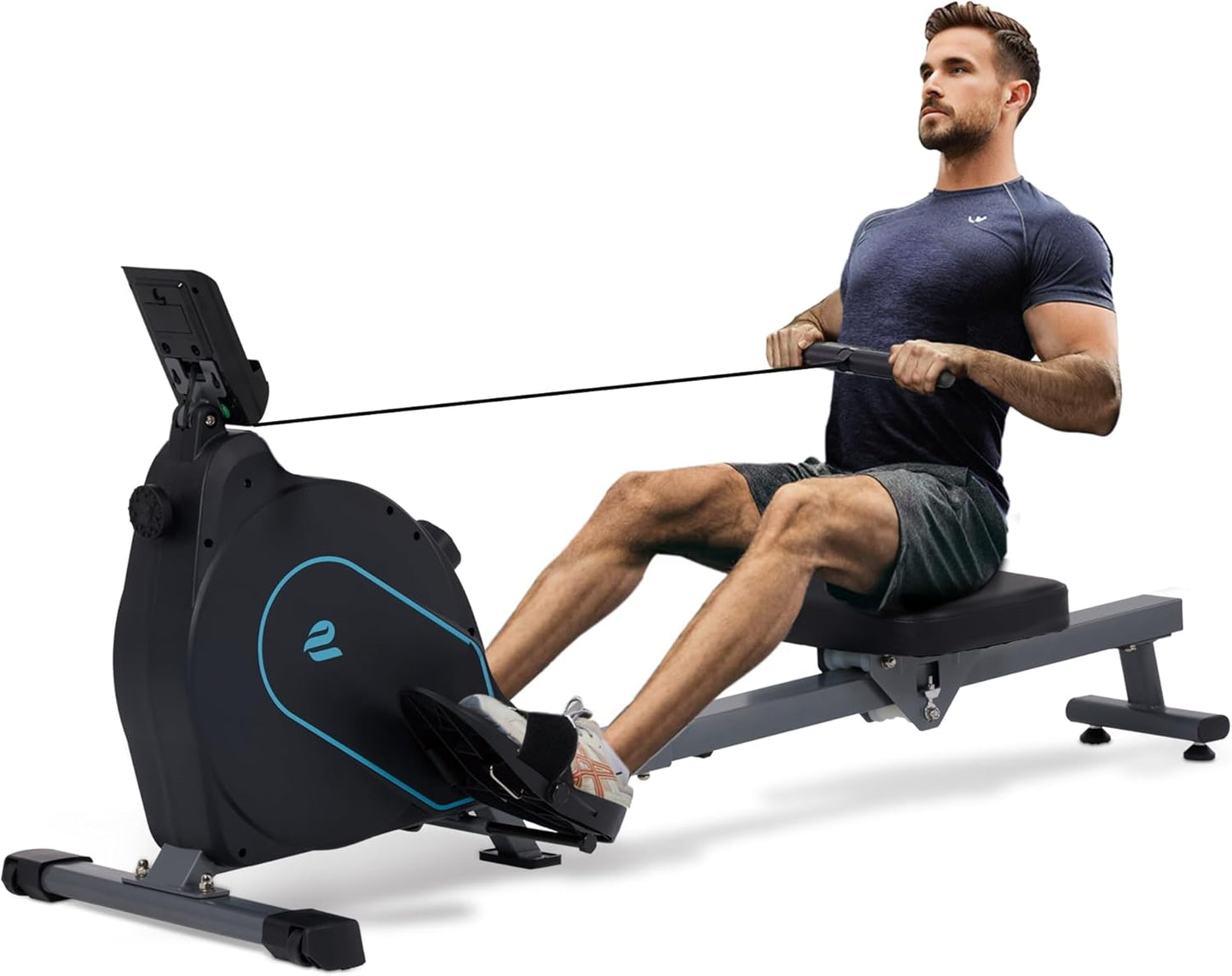 ECHANFIT Rowing Machine - 16 Levels Resistance, Ergonomic Seat, Tablet Holder