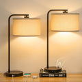 Table Lamps Set of 2 Fully Dimmable Bedside Lamps - USB C+A Charging