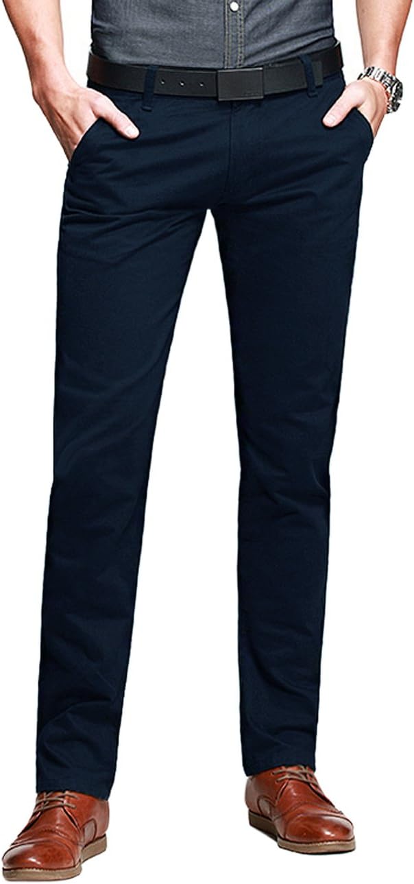 Match Mens Slim Tapered Flat Front Casual Pants for Style