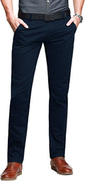 Match Mens Slim Tapered Flat Front Casual Pants - Slim Tapered Fit leg