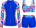 Holipick Long Sleeve Swimsuit Set - 3-Piece Rash Guard with Shorts Spf