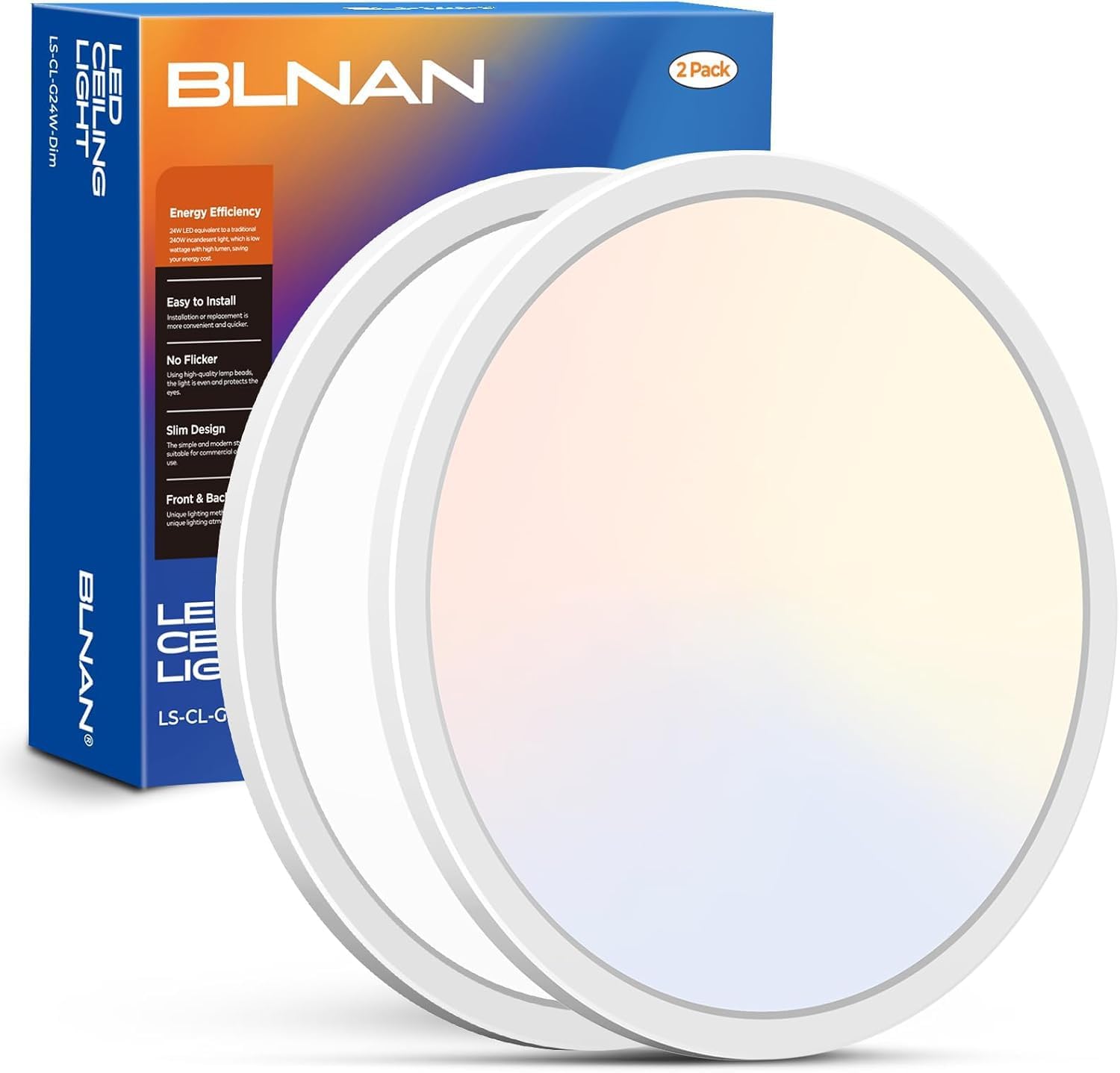BLNAN LED Flush Mount Ceiling Light, Ultra Thin 12 Inch Fixture