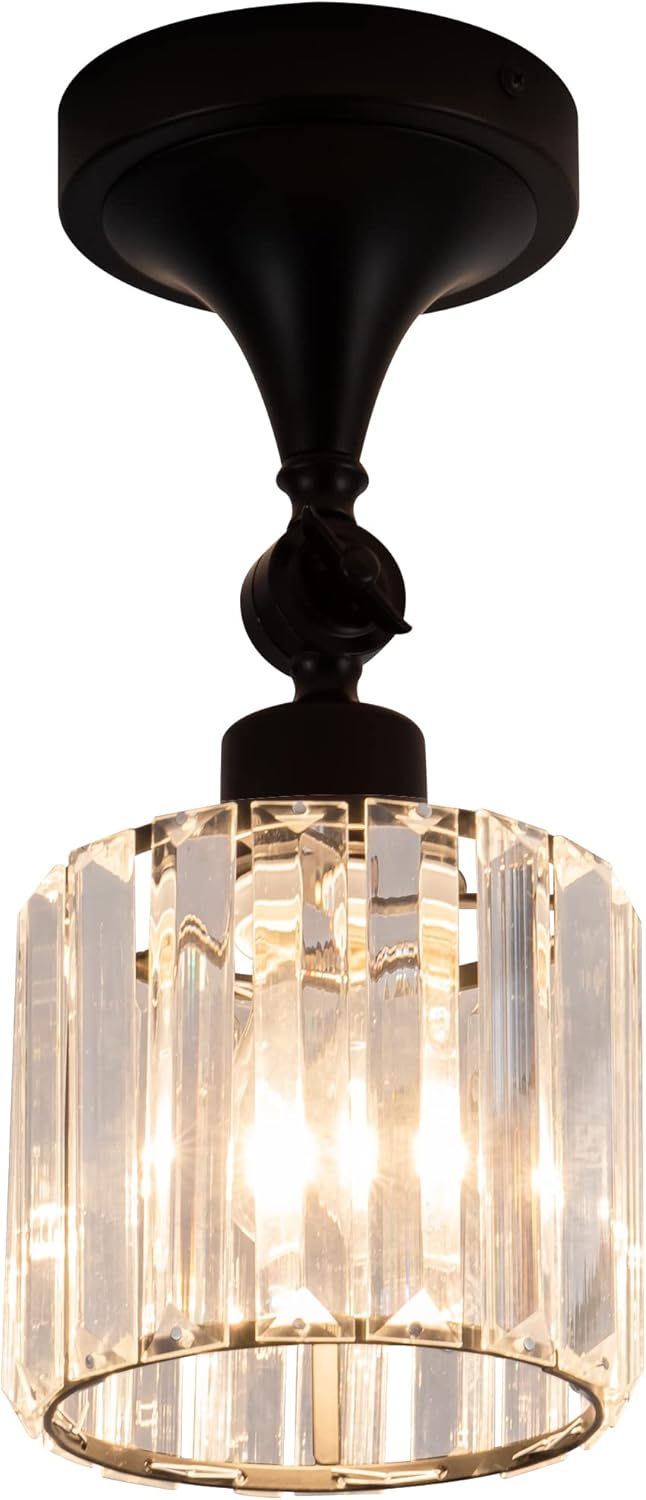 Modern Black Flush Mount Ceiling Light Fixture for Home Use