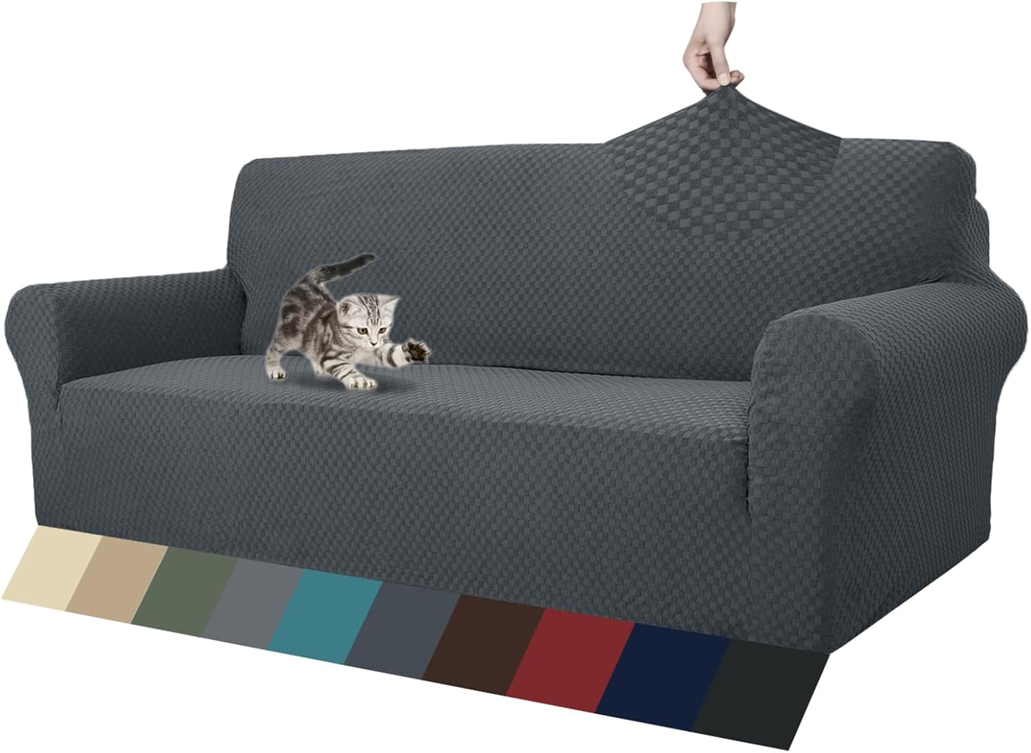 High Stretch Jacquard Couch Covers for 3 Cushion Sofa Protection