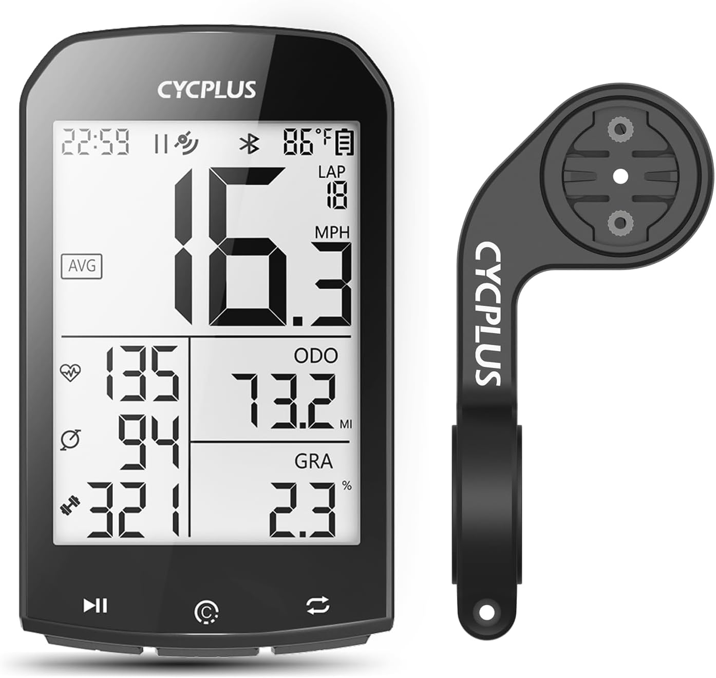 CYCPLUS GPS Wireless Bike Computer with Bluetooth and ANT