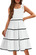 Girls Bubble Wrinkle Sundress with Bow-Tie Straps - Smocked Tiered