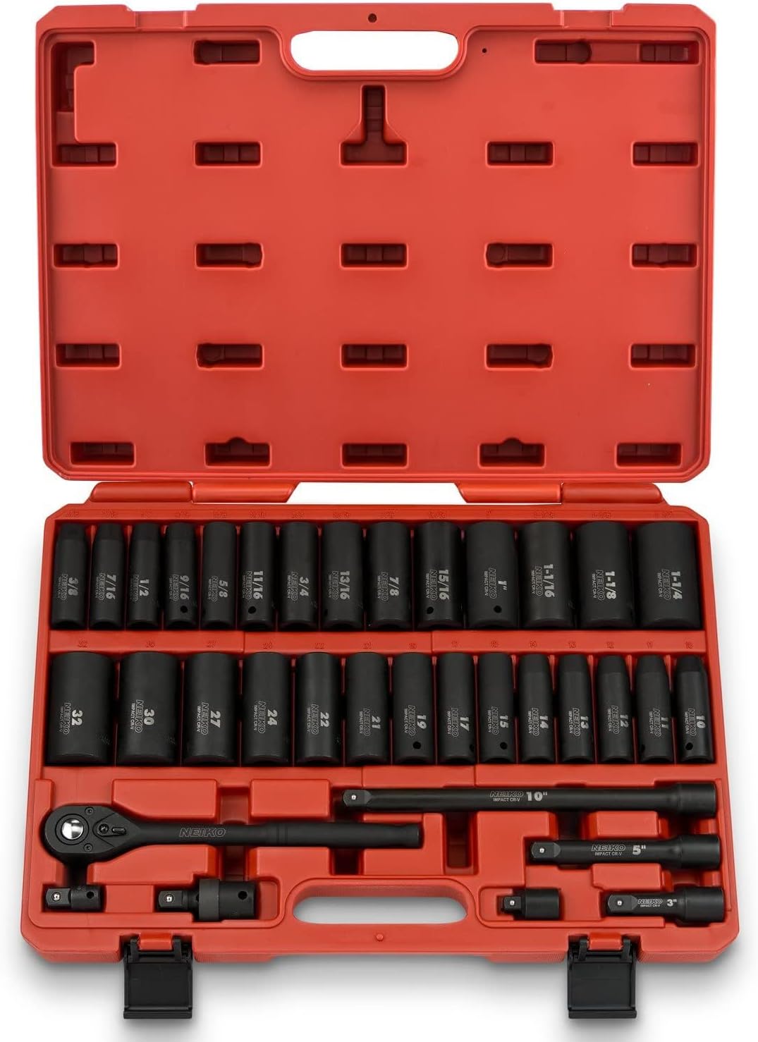 NEIKO 02446A 1/2 Impact Socket Set - 35 Piece Deep Kit