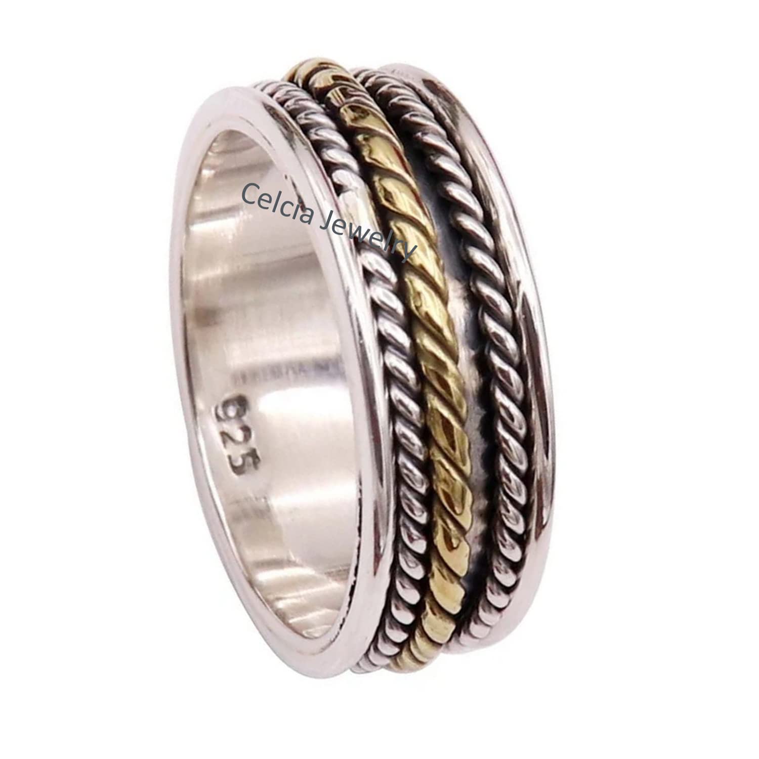 Real 925 Sterling Silver Spinner Ring for Men and Women Gifts