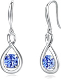 FANCIME Dangle Drop Infinity Birthstone Earrings - December Tanzanite