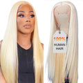 613 13x6 Lace Front Wig Human Hair Blonde - Full 28in Straight