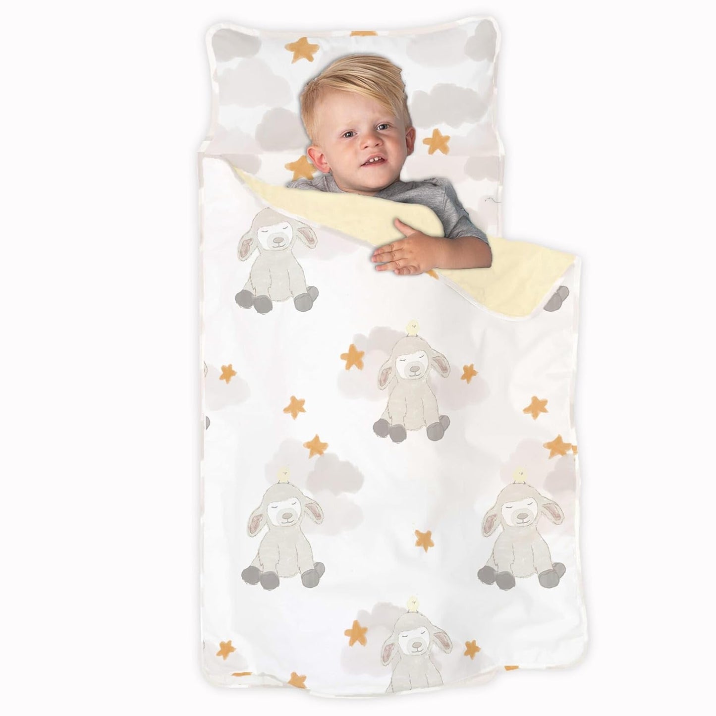 JumpOff Jo Cozy Kids Nap Mat with Pillow and Blanket for Travel